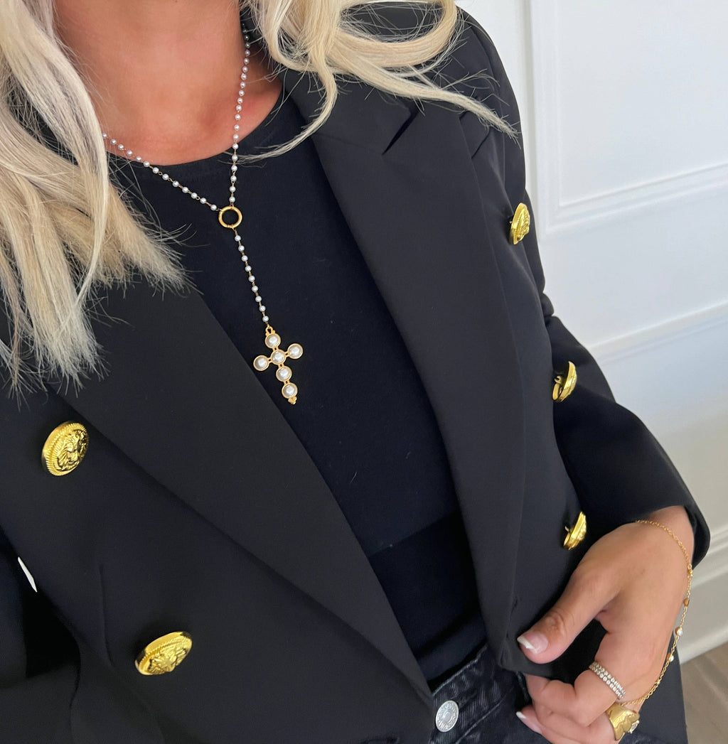 Pearl cross necklace