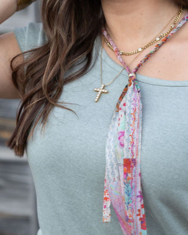 Diamond cross necklace