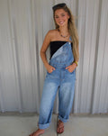 Denim Barrel Overalls