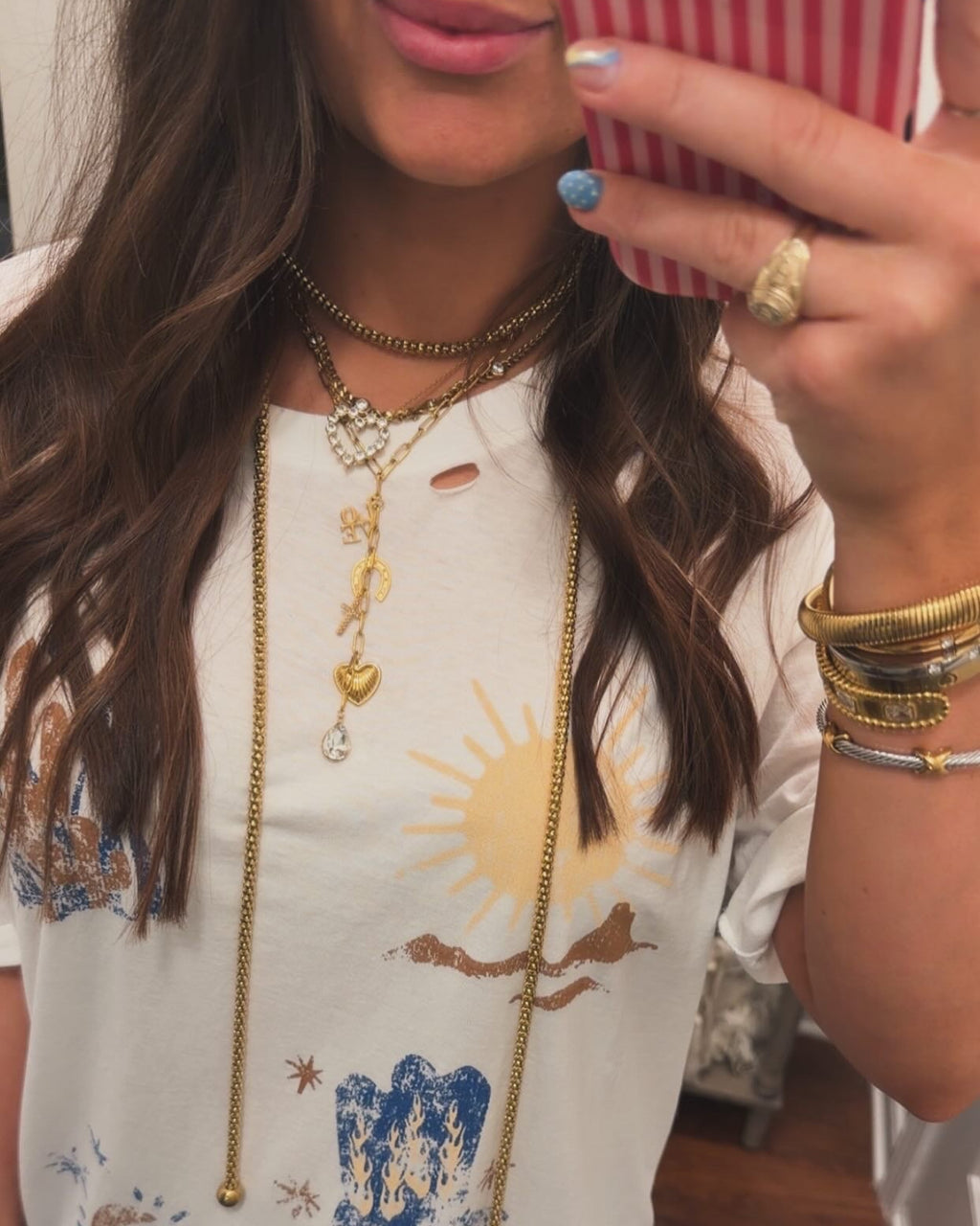 Charm drop necklace