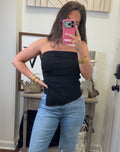 Strapless asymmetrical top