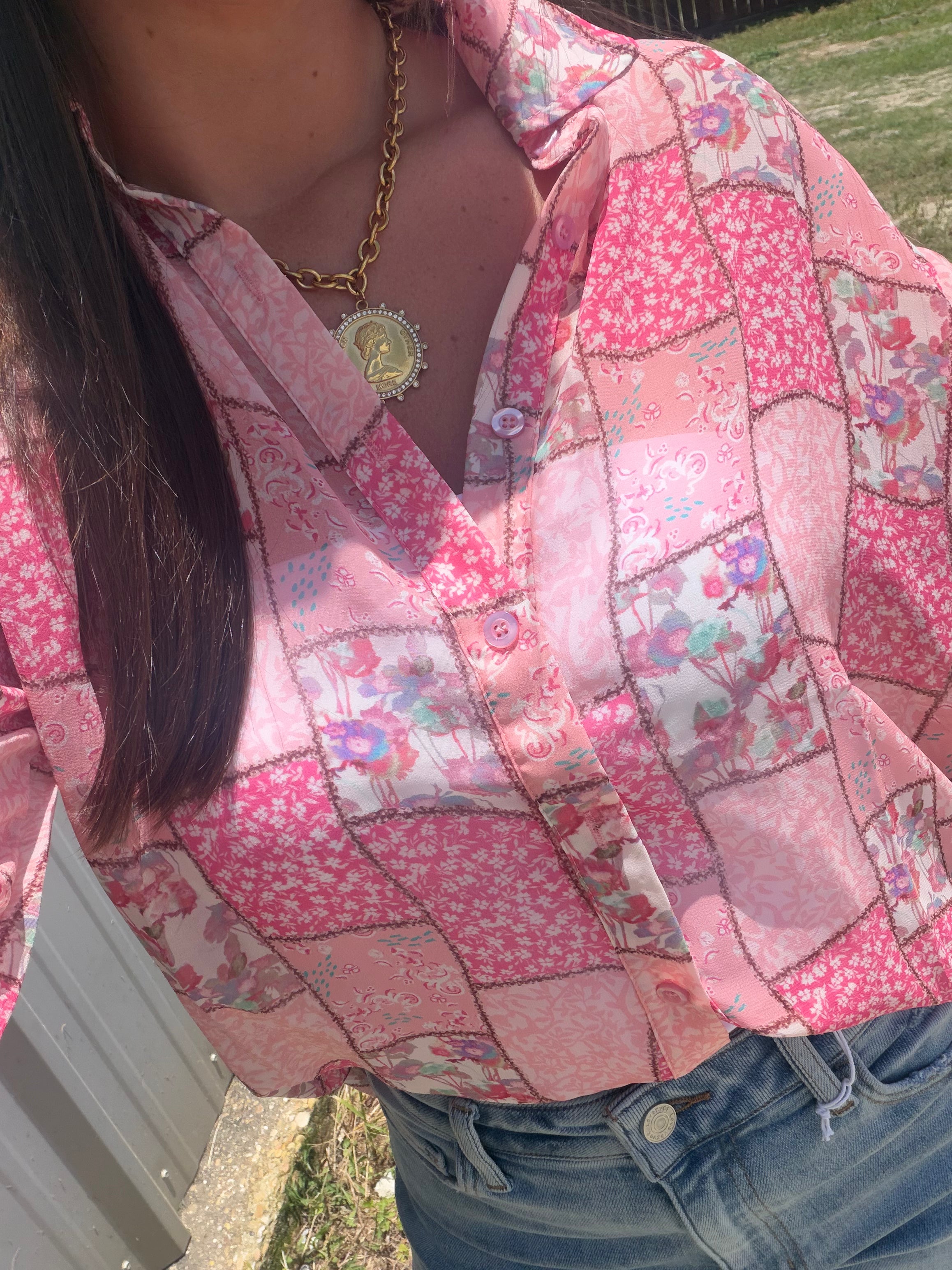 Patchwork Sheer buttondown